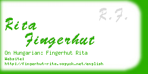 rita fingerhut business card